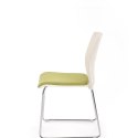 Halmar CALI fotelik konferecyjny stelaż - chrom, siedzisko - biały / zielony