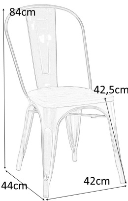 KRZESŁO Paris Wood metalowe CZARNE D2.DESIGN siedzisko DREWNO LAKIEROWANE SOSNA naturalny WYGODNE I WYTRZYMAŁE