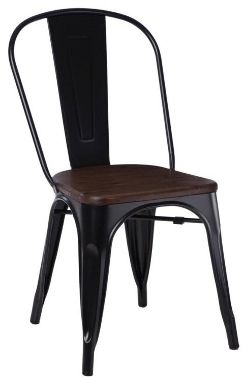 KRZESŁO Paris Wood D2.DESIGN METALOWE CZARNE siedzisko DREWNO SOSNOWE kolor ORZECH KRZESŁO Paris Wood D2.DESIGN METALOWE CZARNE siedzisko DREWNO SOSNOWE kolor ORZECH