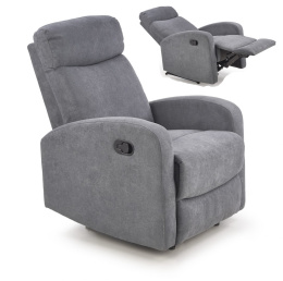 Halmar OSLO 1S zestaw wypoczynkowy, fotel 1S rozkładany ciemny popiel tkanina