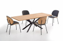 STÓŁ ROZKŁADANY LEGARTO blat MDF + okleina naturalna - DĄB NATURALNY noga stal malowana proszkowo - CZARNA 160-200x90 HALMAR STÓŁ ROZKŁADANY LEGARTO blat MDF + okleina naturalna - DĄB NATURALNY noga stal malowana proszkowo - CZARNA 160-200x90 HALMAR