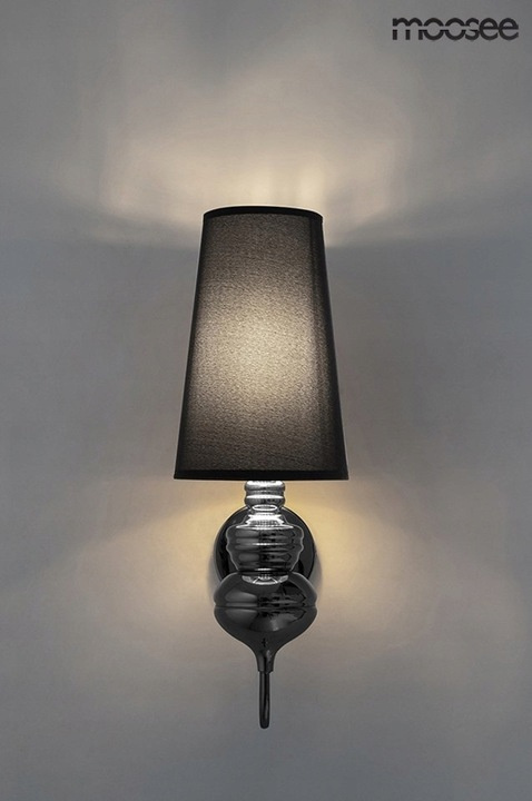 Moosee MOOSEE kinkiet lampa ścienna QUEEN 15 czarna stelaż aluminium lustrzany połysk gładki abażur tworzywo Moosee MOOSEE kinkiet lampa ścienna QUEEN 15 czarna stelaż aluminium lustrzany połysk gładki abażur tworzywo