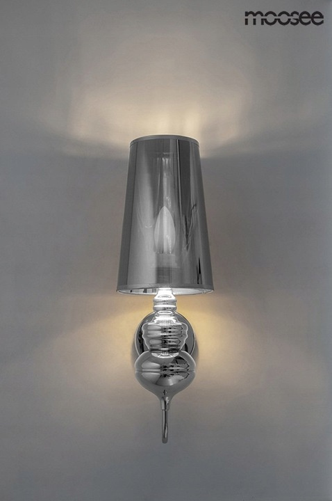 LAMPA ŚCIENNA KINKIET QUEEN 15 aluminium SREBRNA abażur tworzywo E27 Moosee MOOSEE LAMPA ŚCIENNA KINKIET QUEEN 15 aluminium SREBRNA abażur tworzywo E27 Moosee MOOSEE