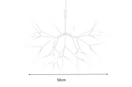 MOOSEE lampa wisząca sufitowa LED FLORA 50 czarna stal gałązki zakończone ledowymi źródłami światła przypominającymi listki