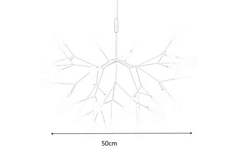 MOOSEE lampa wisząca sufitowa LED FLORA 50 czarna stal gałązki zakończone ledowymi źródłami światła przypominającymi listki MOOSEE lampa wisząca sufitowa LED FLORA 50 czarna stal gałązki zakończone ledowymi źródłami światła przypominającymi listki