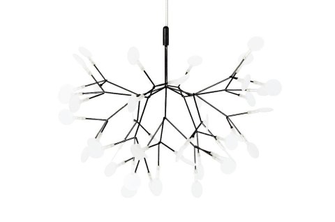 MOOSEE lampa wisząca sufitowa LED FLORA 50 czarna stal gałązki zakończone ledowymi źródłami światła przypominającymi listki MOOSEE lampa wisząca sufitowa LED FLORA 50 czarna stal gałązki zakończone ledowymi źródłami światła przypominającymi listki