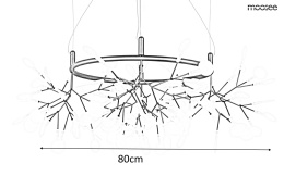 Moosee MOOSEE lampa wisząca FLORA 80 LED czarna stal szczotkowana inspirowana roślinnością