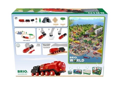 BRIO BRIO Word Zestaw z Kolejką na Parę na Baterie BRIO BRIO Word Zestaw z Kolejką na Parę na Baterie