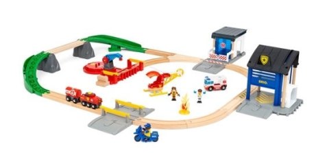 BRIO BRIO World Zestaw Kolejki Deluxe Straż Pożarna i Policja BRIO BRIO World Zestaw Kolejki Deluxe Straż Pożarna i Policja