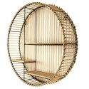 Intesi Półka Bali boho okrągła wisząca stelaż metal Czarny półki drewno rattan Naturalny do salonu pokoju przedpokoju Intesi Półka Bali boho okrągła wisząca stelaż metal Czarny półki drewno rattan Naturalny do salonu pokoju przedpokoju
