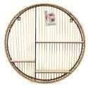 Intesi Półka Bali boho okrągła wisząca stelaż metal Czarny półki drewno rattan Naturalny do salonu pokoju przedpokoju Intesi Półka Bali boho okrągła wisząca stelaż metal Czarny półki drewno rattan Naturalny do salonu pokoju przedpokoju