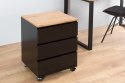 Invicta Interior INVICTA Kontenerek pod biurko BIG DEAL - czarny MDF lakierowany wysoki połysk, dąb fornir na kółkach z blokadą Invicta Interior INVICTA Kontenerek pod biurko BIG DEAL - czarny MDF lakierowany wysoki połysk, dąb fornir na kółkach z blokadą