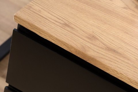 Invicta Interior INVICTA Kontenerek pod biurko BIG DEAL - czarny MDF lakierowany wysoki połysk, dąb fornir na kółkach z blokadą Invicta Interior INVICTA Kontenerek pod biurko BIG DEAL - czarny MDF lakierowany wysoki połysk, dąb fornir na kółkach z blokadą