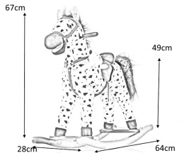 Milly Mally Koń Konik na biegunach Mustang Black Dot Czarny miś w zestawie rusza pyskiem i ogonem interaktywne uszko
