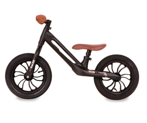 Qplay Qplay Rowerek Biegowy Racer Brown Czarny Brąz pompowane łożyskowane koła regulacja wysokości siodełka i kierownicy Qplay Qplay Rowerek Biegowy Racer Brown Czarny Brąz pompowane łożyskowane koła regulacja wysokości siodełka i kierownicy