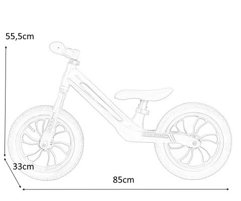 Qplay Rowerek Biegowy Racer Green Zielony Biały siodełko pompowane łożyskowane koła regulacja wysokości siodełka i kierownicy Qplay Rowerek Biegowy Racer Green Zielony Biały siodełko pompowane łożyskowane koła regulacja wysokości siodełka i kierownicy