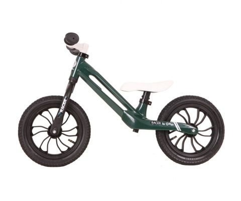 Qplay Rowerek Biegowy Racer Green Zielony Biały siodełko pompowane łożyskowane koła regulacja wysokości siodełka i kierownicy Qplay Rowerek Biegowy Racer Green Zielony Biały siodełko pompowane łożyskowane koła regulacja wysokości siodełka i kierownicy