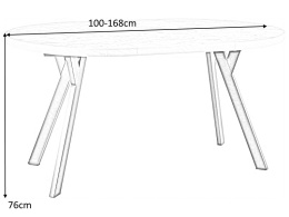 SIGNAL STÓŁ MEDAN OKRĄGŁY ROZKŁADANY PŁYTA LAMINOWANA PALISANDER / CZARNY STELAŻ METAL FI 100 (100-168)