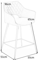 HOKER TAPICEROWANY KRZESŁO BAROWE H107 HALMAR velvet POPIELATY nogi stal malowana proszkowo CZARNE Z PODPÓRKĄ NA NOGI HOKER TAPICEROWANY KRZESŁO BAROWE H107 HALMAR velvet POPIELATY nogi stal malowana proszkowo CZARNE Z PODPÓRKĄ NA NOGI