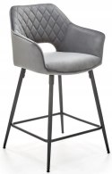 HOKER TAPICEROWANY KRZESŁO BAROWE H107 HALMAR velvet POPIELATY nogi stal malowana proszkowo CZARNE Z PODPÓRKĄ NA NOGI HOKER TAPICEROWANY KRZESŁO BAROWE H107 HALMAR velvet POPIELATY nogi stal malowana proszkowo CZARNE Z PODPÓRKĄ NA NOGI