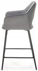 HOKER TAPICEROWANY KRZESŁO BAROWE H107 HALMAR velvet POPIELATY nogi stal malowana proszkowo CZARNE Z PODPÓRKĄ NA NOGI HOKER TAPICEROWANY KRZESŁO BAROWE H107 HALMAR velvet POPIELATY nogi stal malowana proszkowo CZARNE Z PODPÓRKĄ NA NOGI