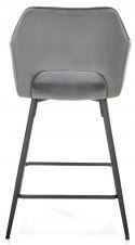 HOKER TAPICEROWANY KRZESŁO BAROWE H107 HALMAR velvet POPIELATY nogi stal malowana proszkowo CZARNE Z PODPÓRKĄ NA NOGI HOKER TAPICEROWANY KRZESŁO BAROWE H107 HALMAR velvet POPIELATY nogi stal malowana proszkowo CZARNE Z PODPÓRKĄ NA NOGI