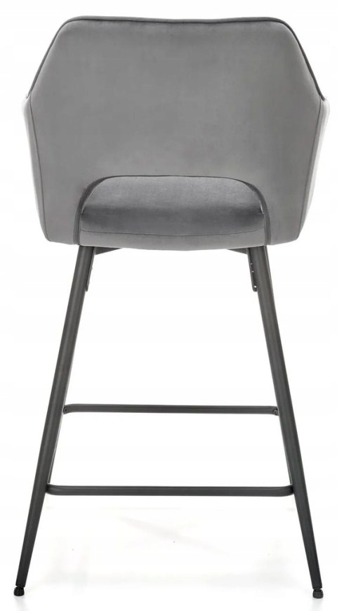 HOKER TAPICEROWANY KRZESŁO BAROWE H107 HALMAR velvet POPIELATY nogi stal malowana proszkowo CZARNE Z PODPÓRKĄ NA NOGI HOKER TAPICEROWANY KRZESŁO BAROWE H107 HALMAR velvet POPIELATY nogi stal malowana proszkowo CZARNE Z PODPÓRKĄ NA NOGI