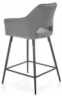 HOKER TAPICEROWANY KRZESŁO BAROWE H107 HALMAR velvet POPIELATY nogi stal malowana proszkowo CZARNE Z PODPÓRKĄ NA NOGI HOKER TAPICEROWANY KRZESŁO BAROWE H107 HALMAR velvet POPIELATY nogi stal malowana proszkowo CZARNE Z PODPÓRKĄ NA NOGI
