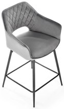 HOKER TAPICEROWANY KRZESŁO BAROWE H107 HALMAR velvet POPIELATY nogi stal malowana proszkowo CZARNE Z PODPÓRKĄ NA NOGI HOKER TAPICEROWANY KRZESŁO BAROWE H107 HALMAR velvet POPIELATY nogi stal malowana proszkowo CZARNE Z PODPÓRKĄ NA NOGI