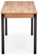 HALMAR stół GINO do jadalni rozkładany 100-138x60 blat - dąb wotan, nogi - czarne - prostokątny, płyta meblowa okleinowana