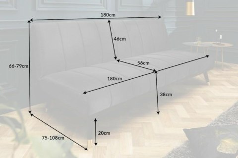 Invicta Interior INVICTA sofa rozkładana PETIT BEAUTE 180cm szary aksamit Invicta Interior INVICTA sofa rozkładana PETIT BEAUTE 180cm szary aksamit