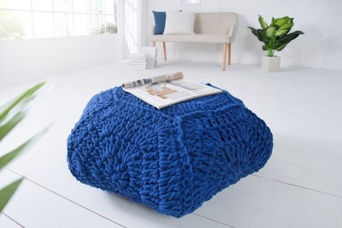 Invicta interior INVICTA pufa COSY IV niebieska - bawełna robiona ręcznie wypełnienie kulki styropianowe wykonane z EPS Invicta interior INVICTA pufa COSY IV niebieska - bawełna robiona ręcznie wypełnienie kulki styropianowe wykonane z EPS