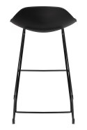 King Home Hoker Krzesło barowe BENNY 66 z podnóżkiem czarne siedzisko tworzywo PP podstawa stal malowana proszkowo