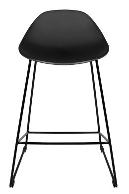 King Home Hoker Krzesło barowe BENNY 66 z podnóżkiem czarne siedzisko tworzywo PP podstawa stal malowana proszkowo