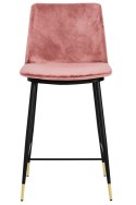 King Home Hoker Krzesło barowe DIEGO 65 brudny róż - welur, podstawa czarno złota metalowa King Home Hoker Krzesło barowe DIEGO 65 brudny róż - welur, podstawa czarno złota metalowa