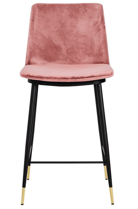 King Home Hoker Krzesło barowe DIEGO 65 brudny róż - welur, podstawa czarno złota metalowa King Home Hoker Krzesło barowe DIEGO 65 brudny róż - welur, podstawa czarno złota metalowa