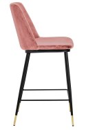 King Home Hoker Krzesło barowe DIEGO 65 brudny róż - welur, podstawa czarno złota metalowa King Home Hoker Krzesło barowe DIEGO 65 brudny róż - welur, podstawa czarno złota metalowa