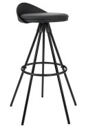 King Home Hoker Krzesło barowe LANZA 76 czarne poduszka ekoskóra podstawa metal lakierowany z podnóżkiem King Home Hoker Krzesło barowe LANZA 76 czarne poduszka ekoskóra podstawa metal lakierowany z podnóżkiem