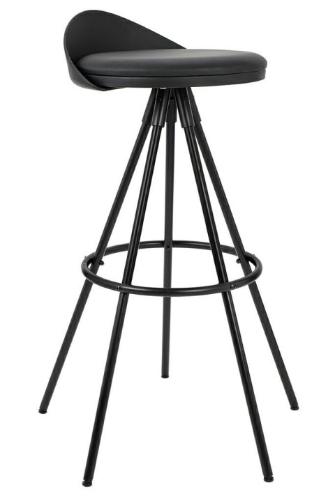 King Home Hoker Krzesło barowe LANZA 76 czarne poduszka ekoskóra podstawa metal lakierowany z podnóżkiem King Home Hoker Krzesło barowe LANZA 76 czarne poduszka ekoskóra podstawa metal lakierowany z podnóżkiem
