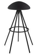 King Home Hoker Krzesło barowe LANZA 76 czarne poduszka ekoskóra podstawa metal lakierowany z podnóżkiem