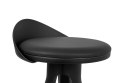 King Home Krzesło barowe Hoker MILA 65 czarny tworzywo poduszka ekoskóra z podnóżkiem wygodny i stabilny