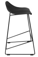 King Home Hoker Krzesło barowe ROLF 76 czarne siedzisko tworzywo PP podstawa stal malowana proszkowo podnóżek