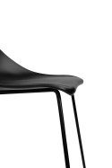 King Home Hoker Krzesło barowe ROLF 76 czarne siedzisko tworzywo PP podstawa stal malowana proszkowo podnóżek