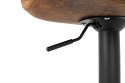 King Home Hoker Krzesło barowe STOR PU regulowana wysokość obrotowy tkanina brązowy podstawa czarna metalowa z podnóżkiem