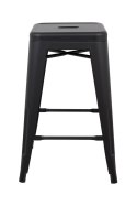 King Home Hoker Krzesło barowe TOWER 66 (Paris) czarny metalowy z podnóżkiem do kuchni do baru