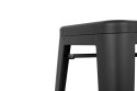 King Home Hoker Krzesło barowe TOWER 66 (Paris) czarny metalowy z podnóżkiem do kuchni do baru