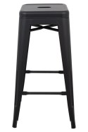 King Home Hoker Krzesło barowe TOWER 76 (Paris) czarny metalowy z podnóżkiem do domu i lokalu