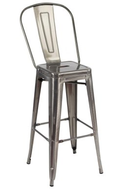 King Home Hoker Krzesło barowe TOWER BIG BACK 76 (Paris) metal z oparciem i podnóżkiem do baru i do kuchni