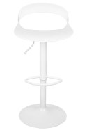 King Home Hoker Krzesło barowe WRAPP regulowany biały obrotowe siedzisko z tworzywa podstawa metalowa z podnóżkiem