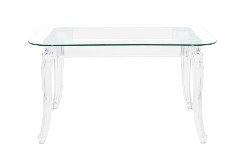 King Home Stół KING 120 prostokątny transparentny - podstawa poliwęglan, blat szkło hartowane King Home Stół KING 120 prostokątny transparentny - podstawa poliwęglan, blat szkło hartowane